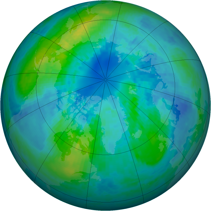 Arctic ozone map for 05 October 2004